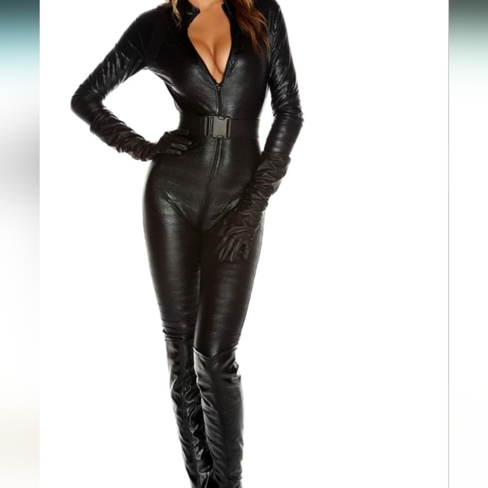 Forplay textured black catsuit